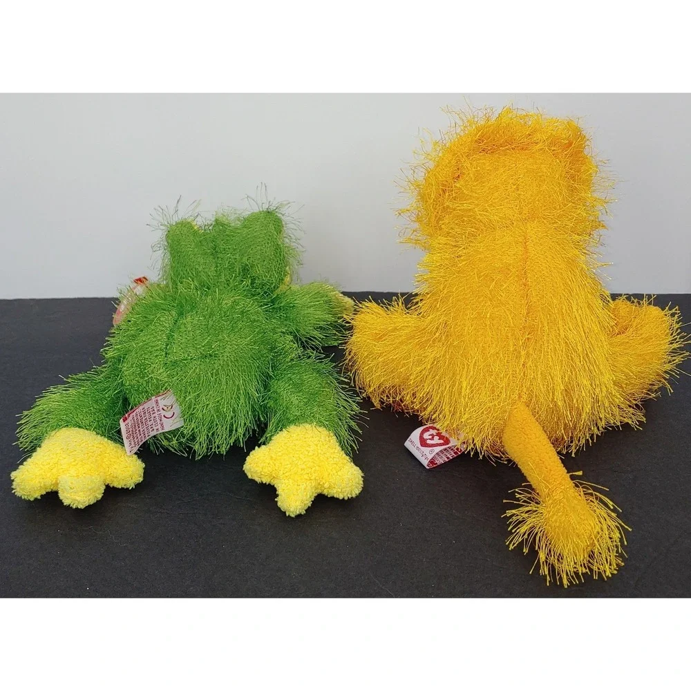 Lot Of 2 Ty Punkies Beanie Hopscotch The Frog And Kitty The Lion Plush Vintage
